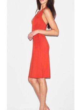 SKIMS Red-Orange Sleeveless Midi Dress